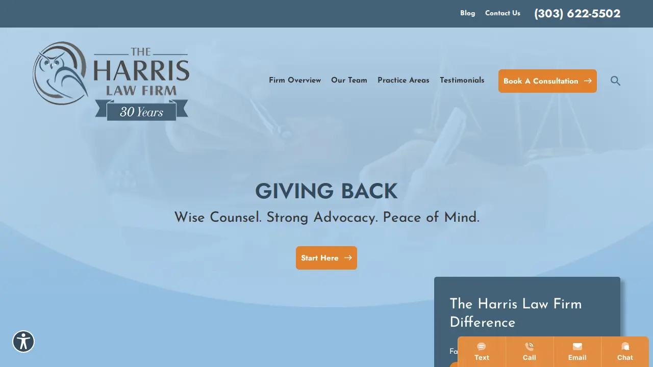 The Harris Law Firm page