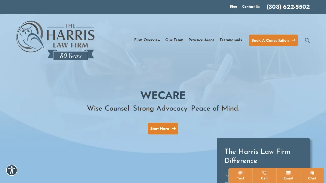 The Harris Law Firm page