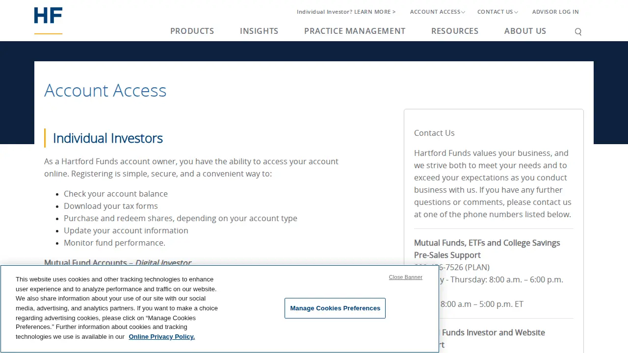Hartford Funds page