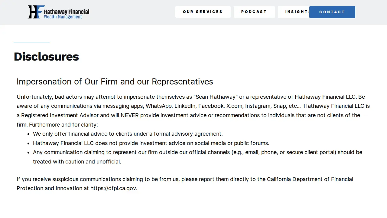 Hathaway Financial LLC page