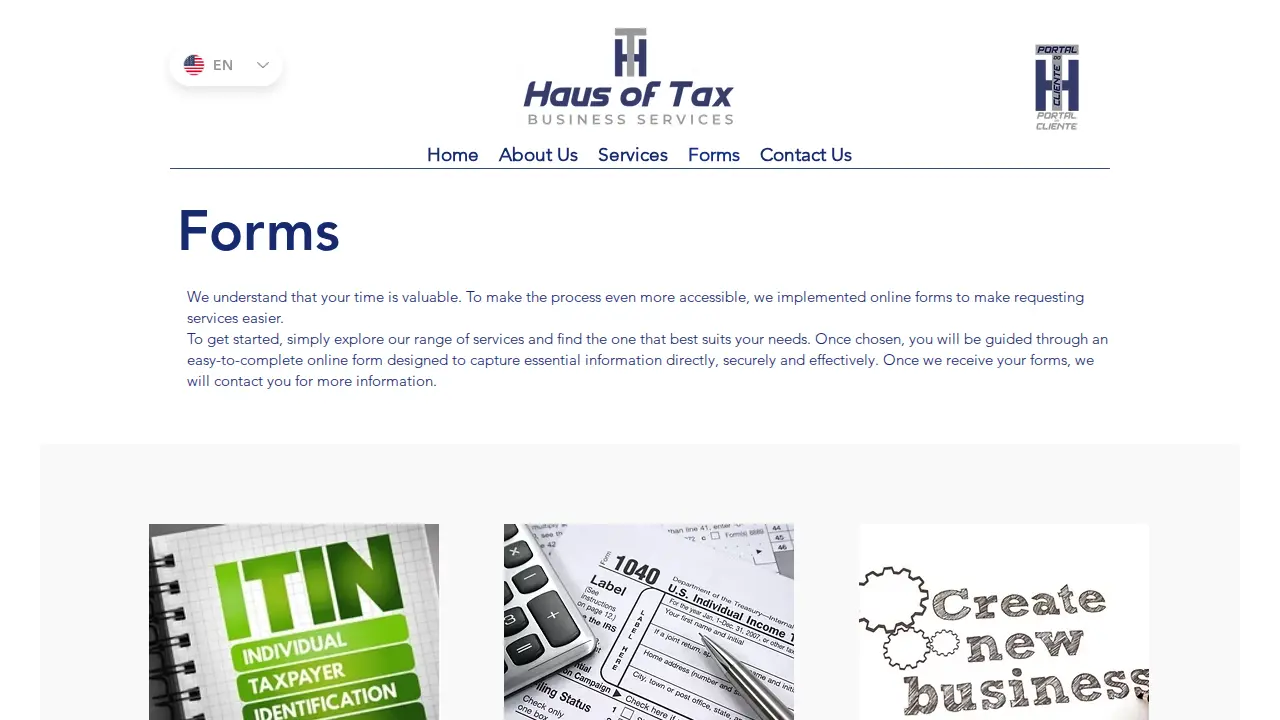 Haus of Tax Business Services page