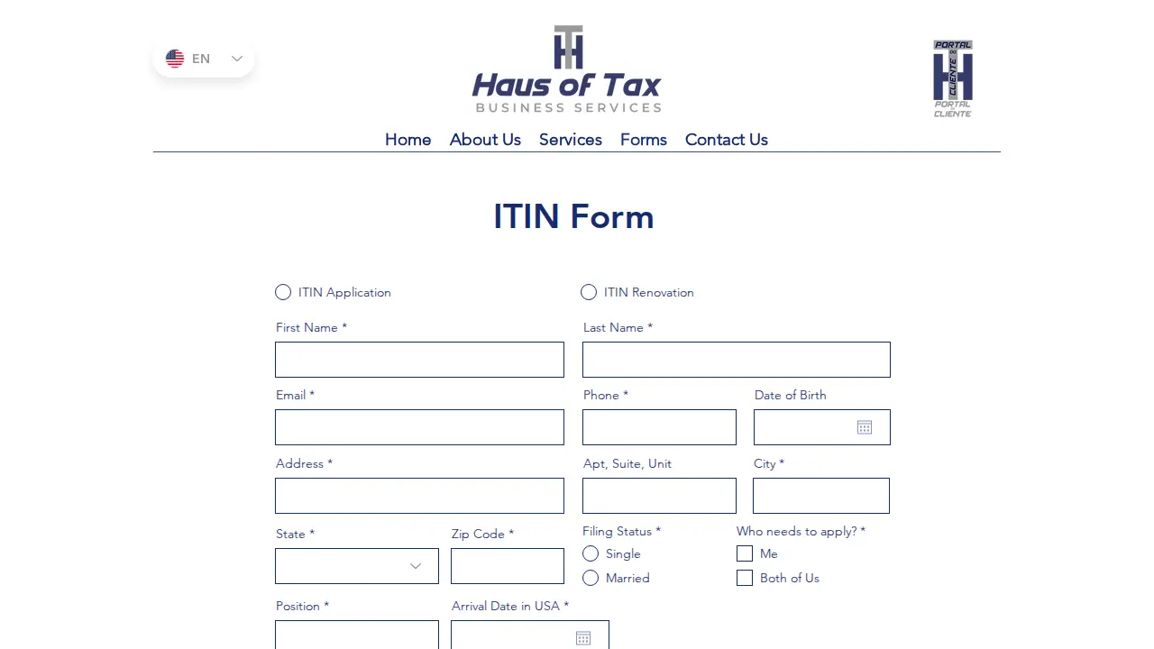 Haus of Tax Business Services page