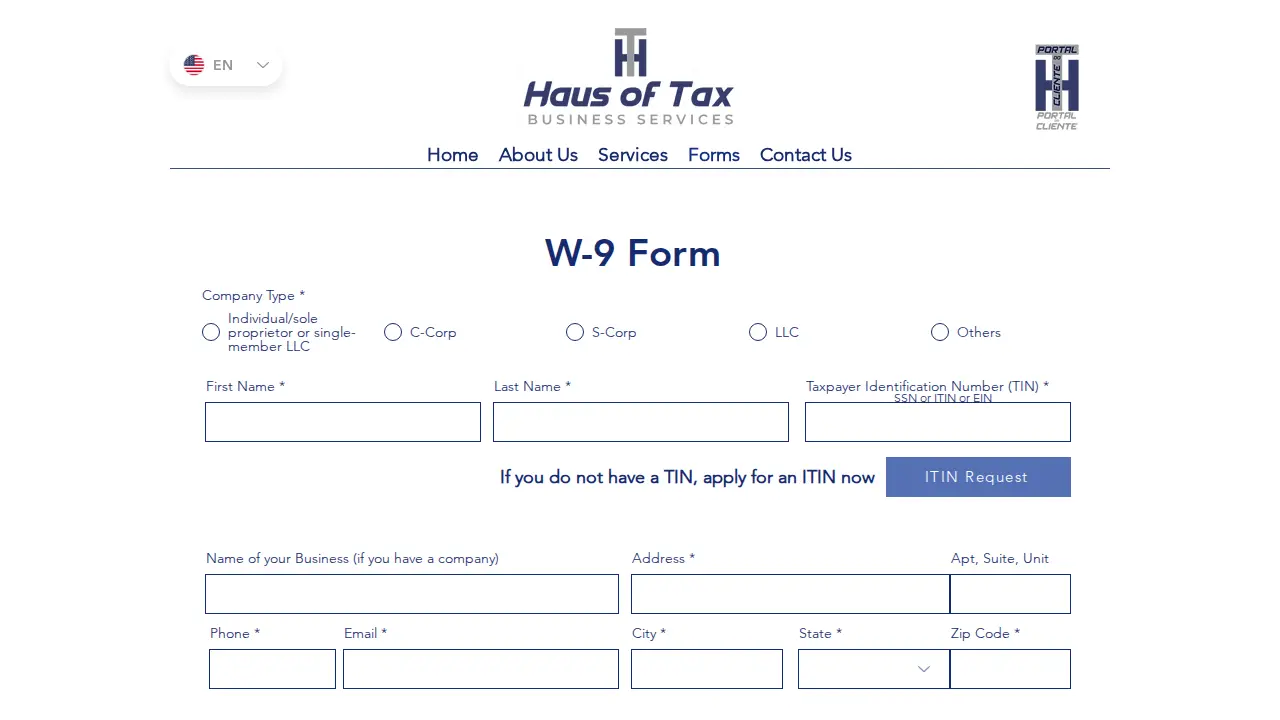 Haus of Tax Business Services page