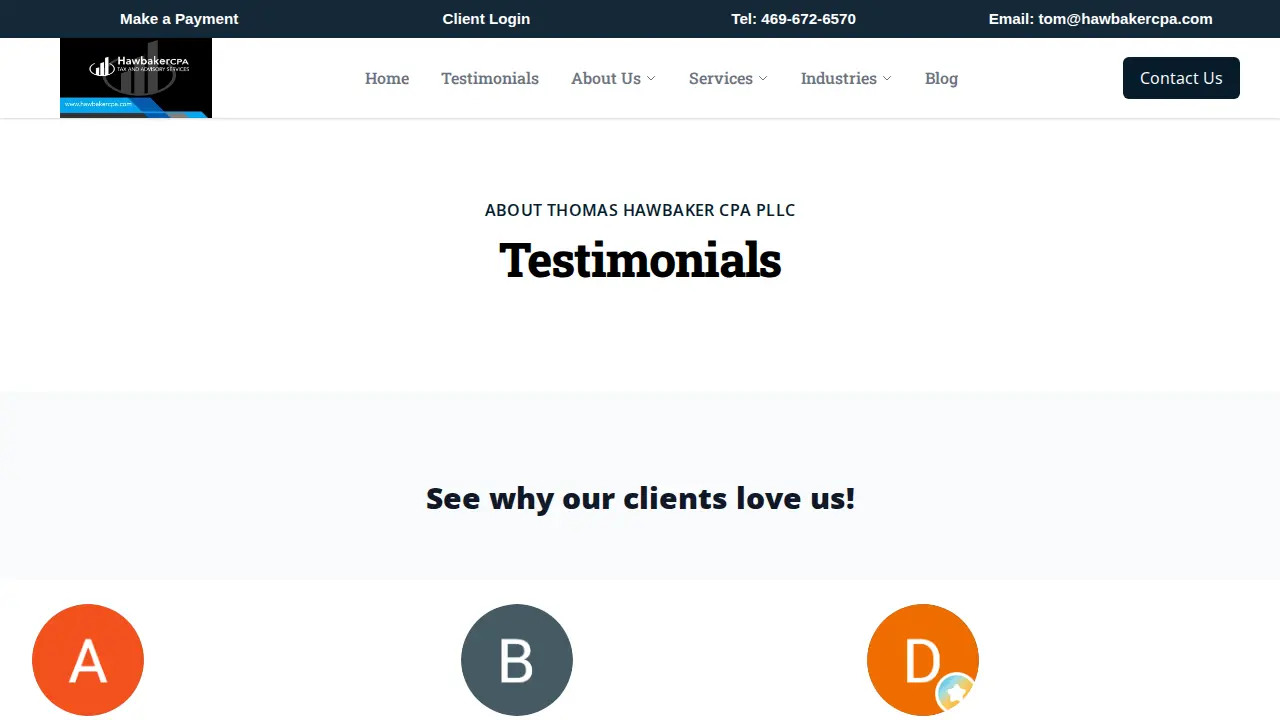 Thomas Hawbaker CPA PLLC page