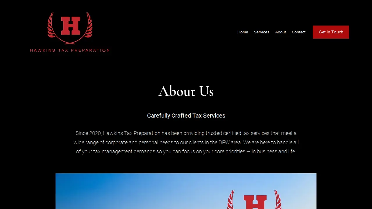 Hawkins Tax Preparation page
