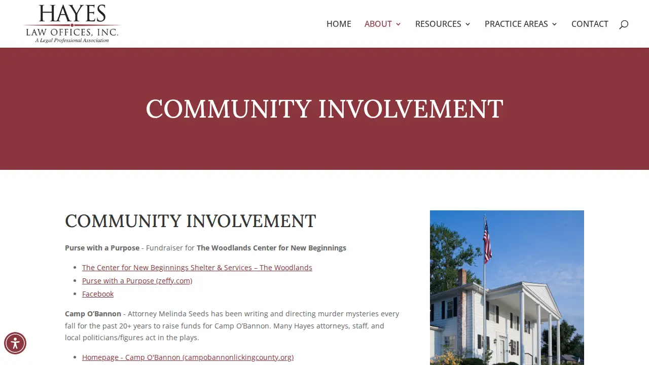 Hayes Law Offices, Inc. LPA page