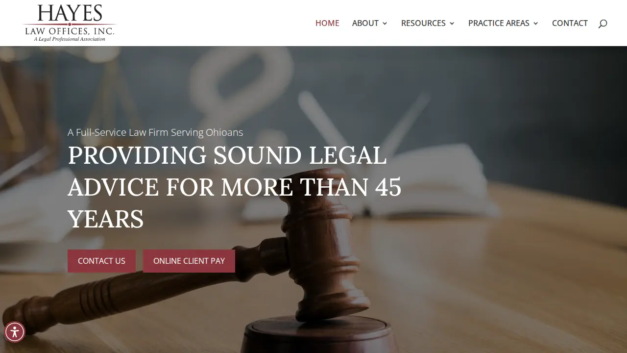 Hayes Law Offices, Inc. LPA website