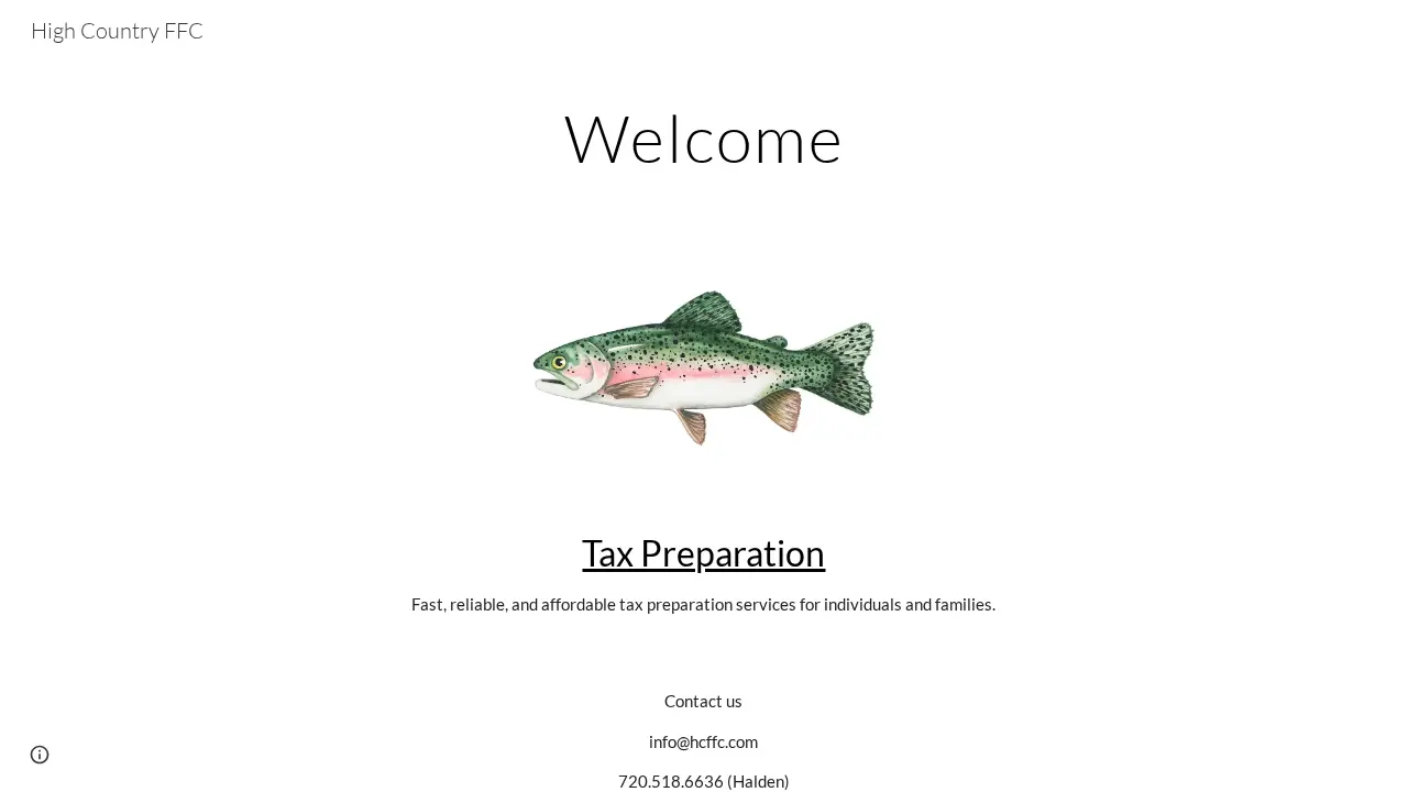 High Country Tax Preparation page