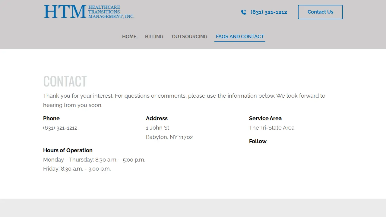Healthcare Transitions Management, Inc. page