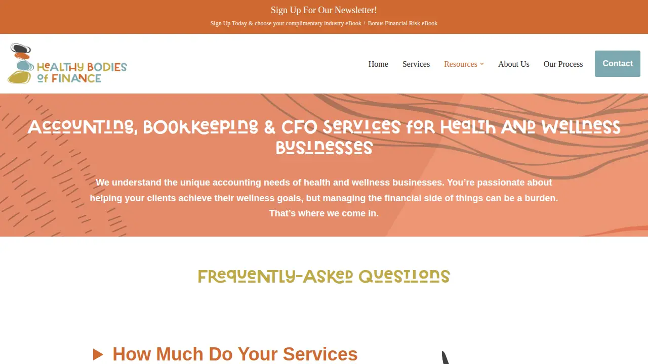 Healthy Bodies of Finance page