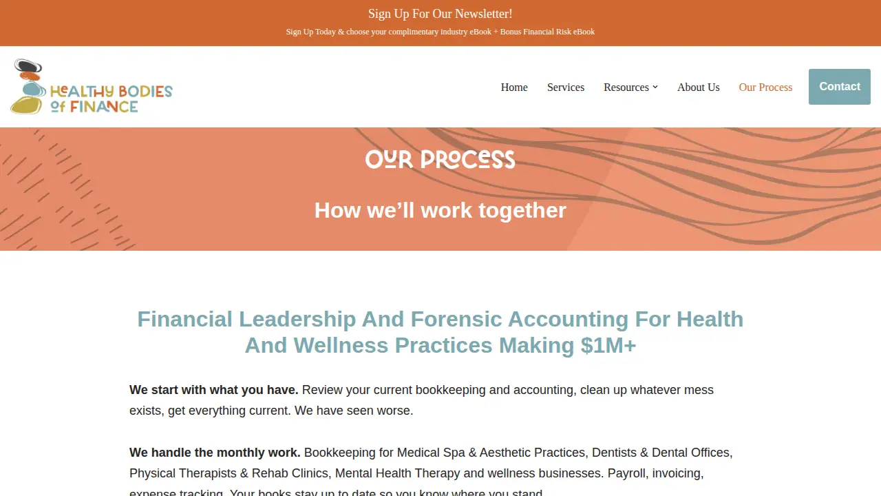 Healthy Bodies of Finance page