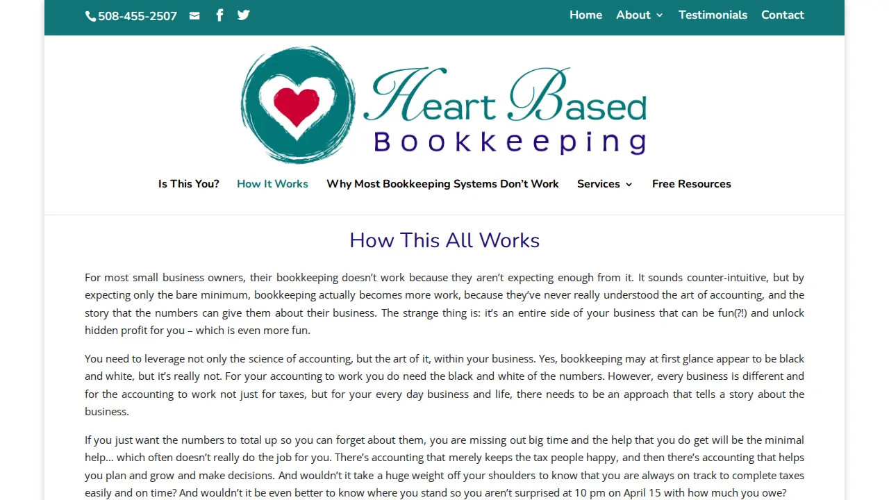 Heart Based Bookkeeping page