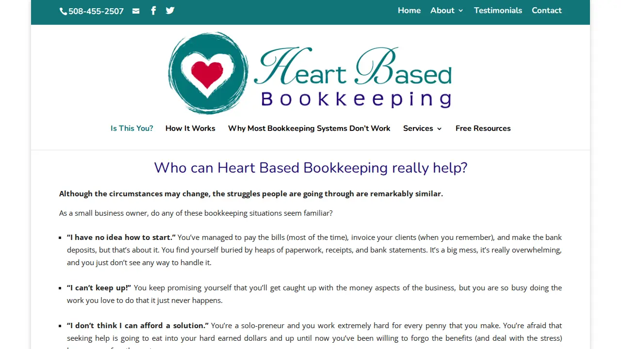 Heart Based Bookkeeping page