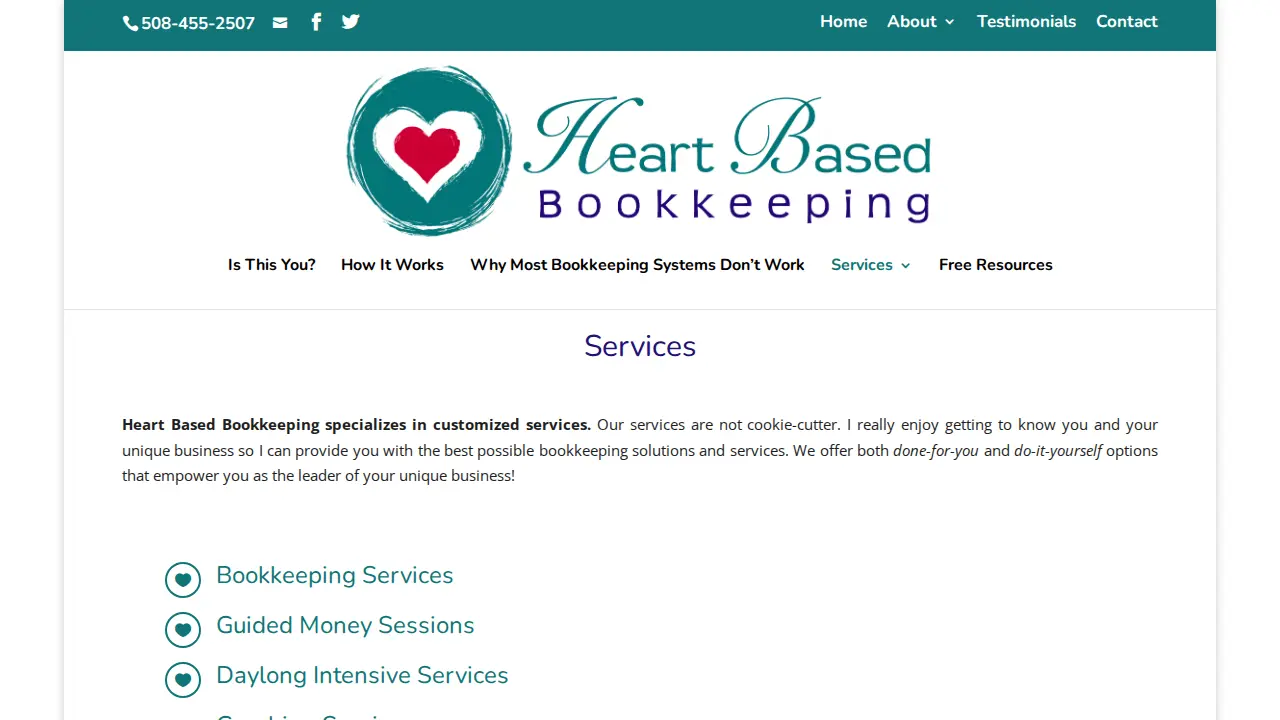 Heart Based Bookkeeping page