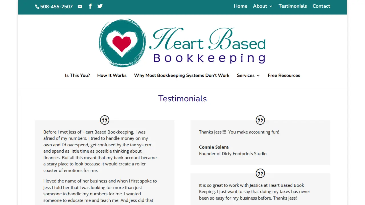 Heart Based Bookkeeping page