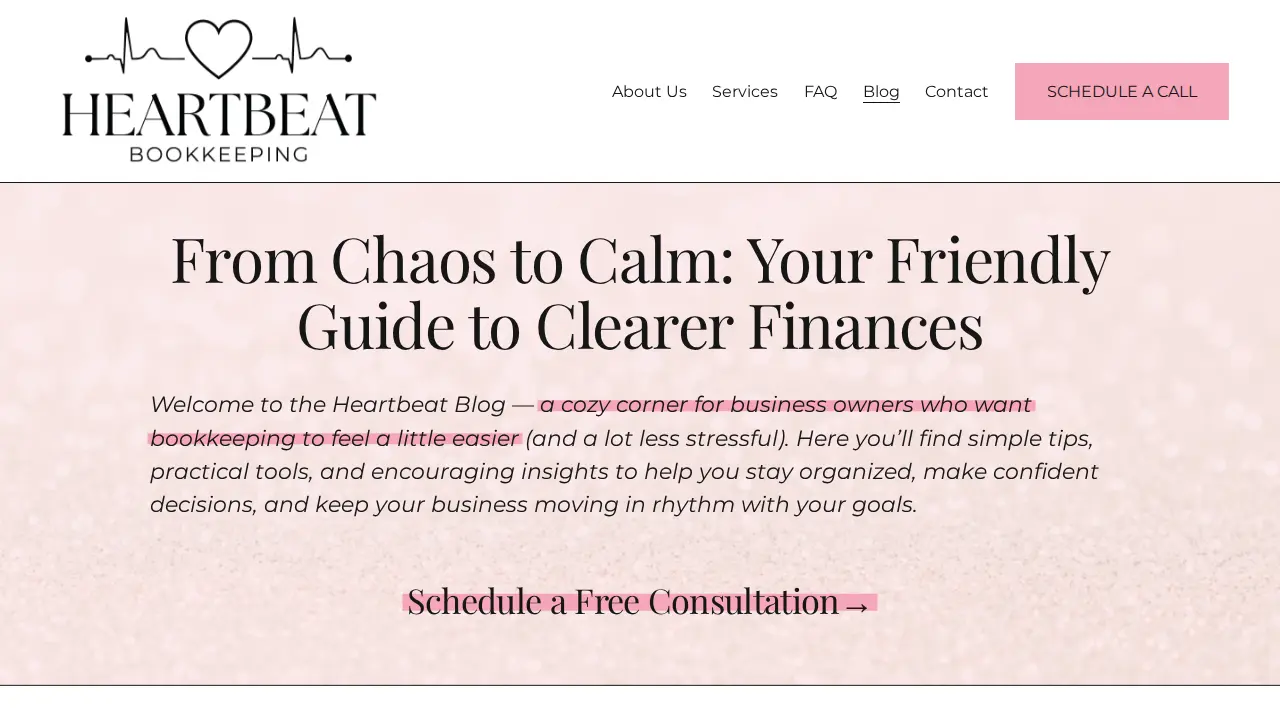 Heartbeat Bookkeeping page
