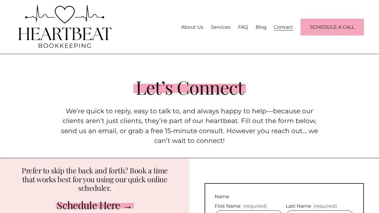 Heartbeat Bookkeeping page