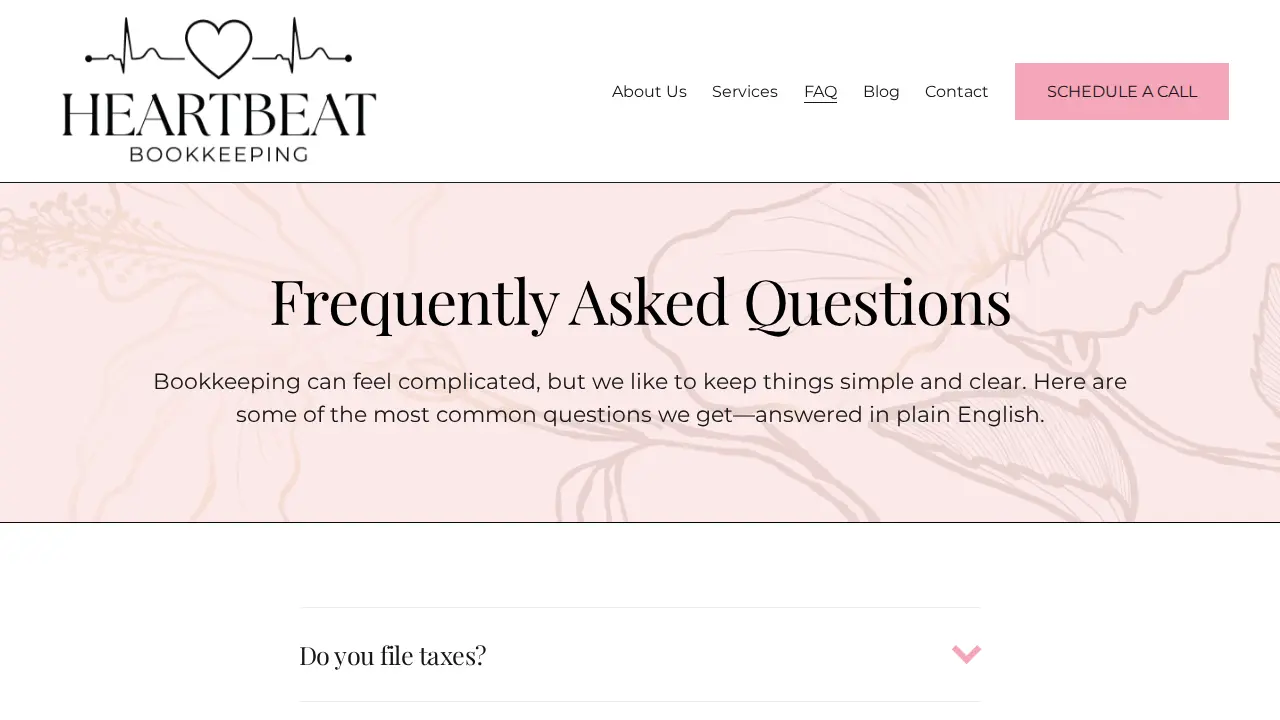 Heartbeat Bookkeeping page