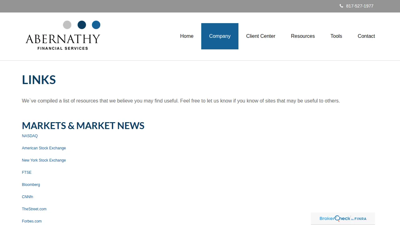 Abernathy Financial Services page