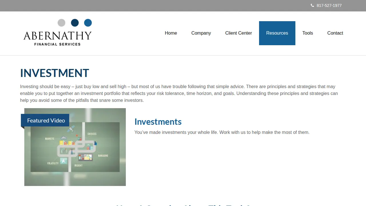 Abernathy Financial Services page
