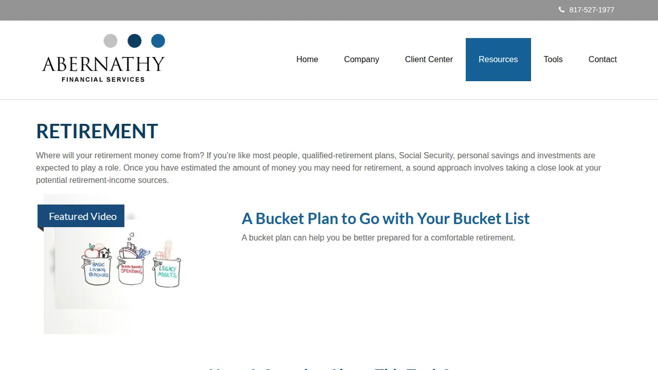 Abernathy Financial Services page
