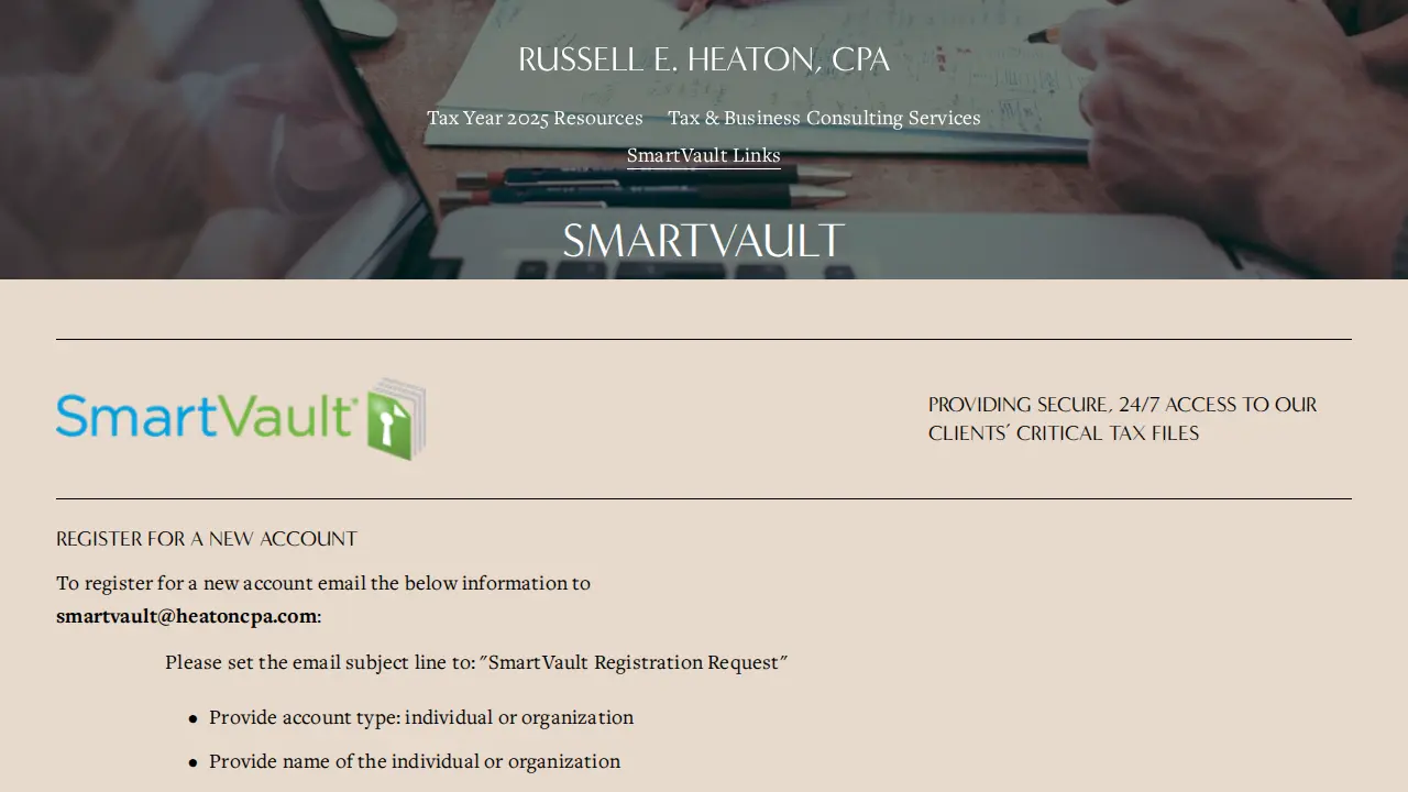 Russell E Heaton CPA page