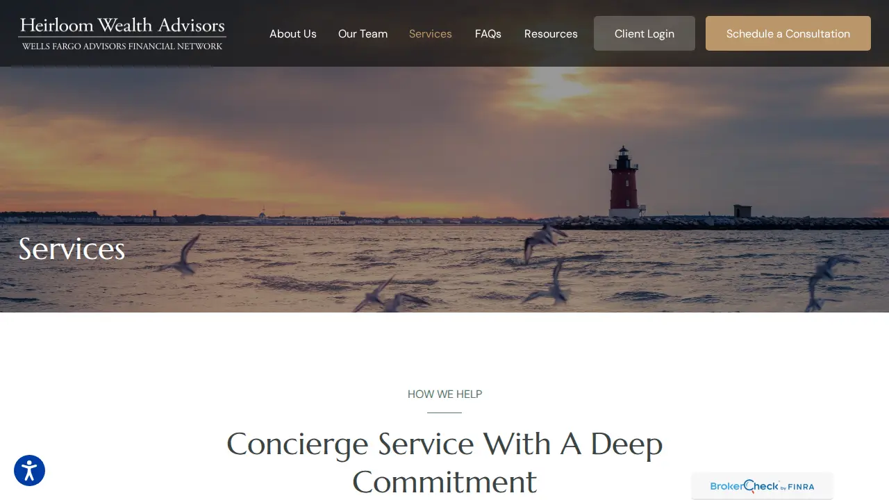 Heirloom Wealth Advisors page