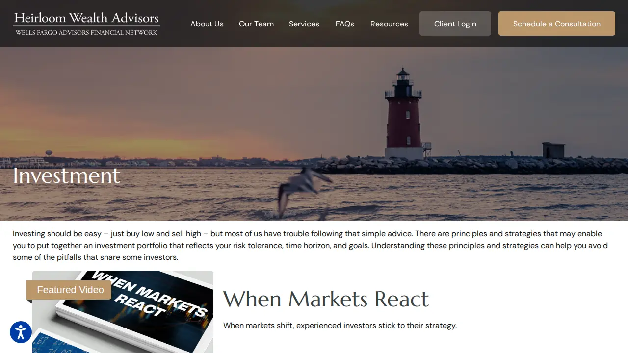 Heirloom Wealth Advisors page