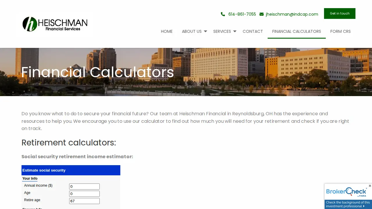 Heischman Financial Services page