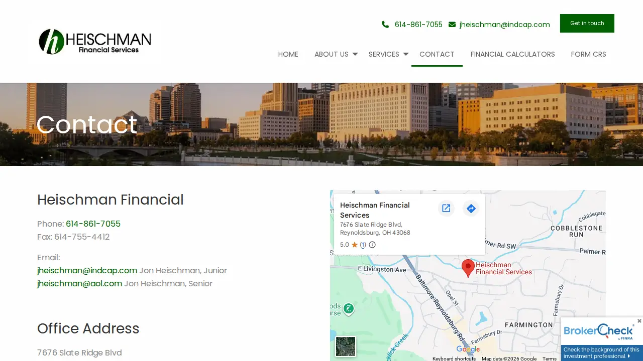 Heischman Financial Services page