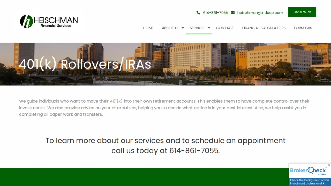 Heischman Financial Services page
