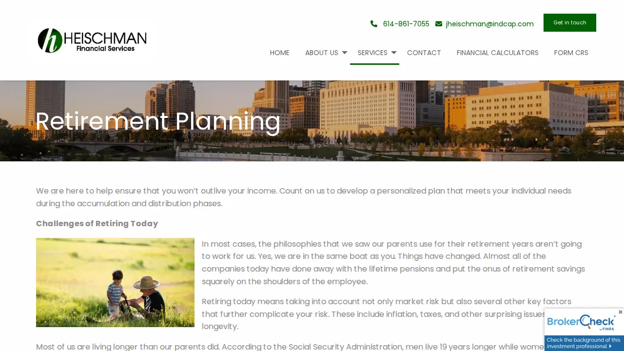 Heischman Financial Services page