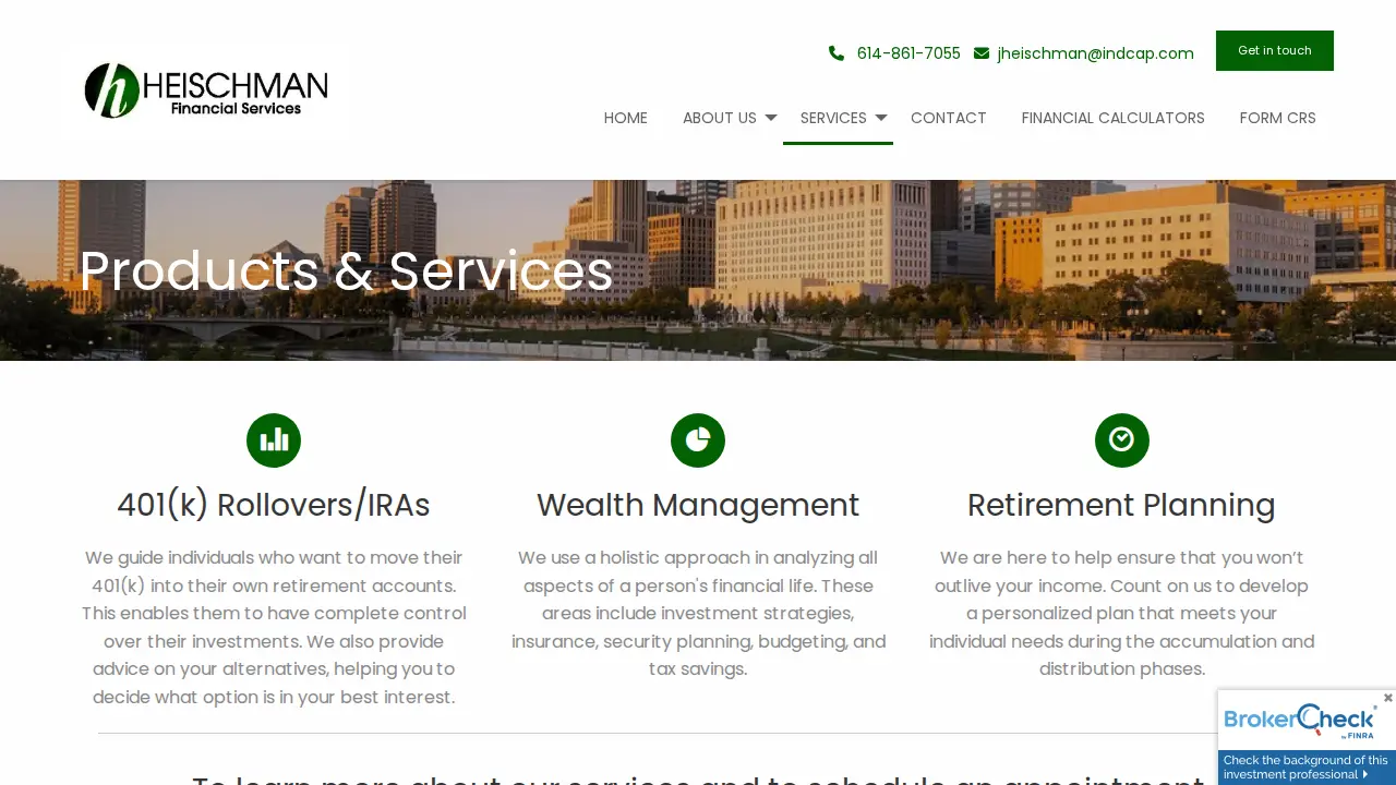 Heischman Financial Services page
