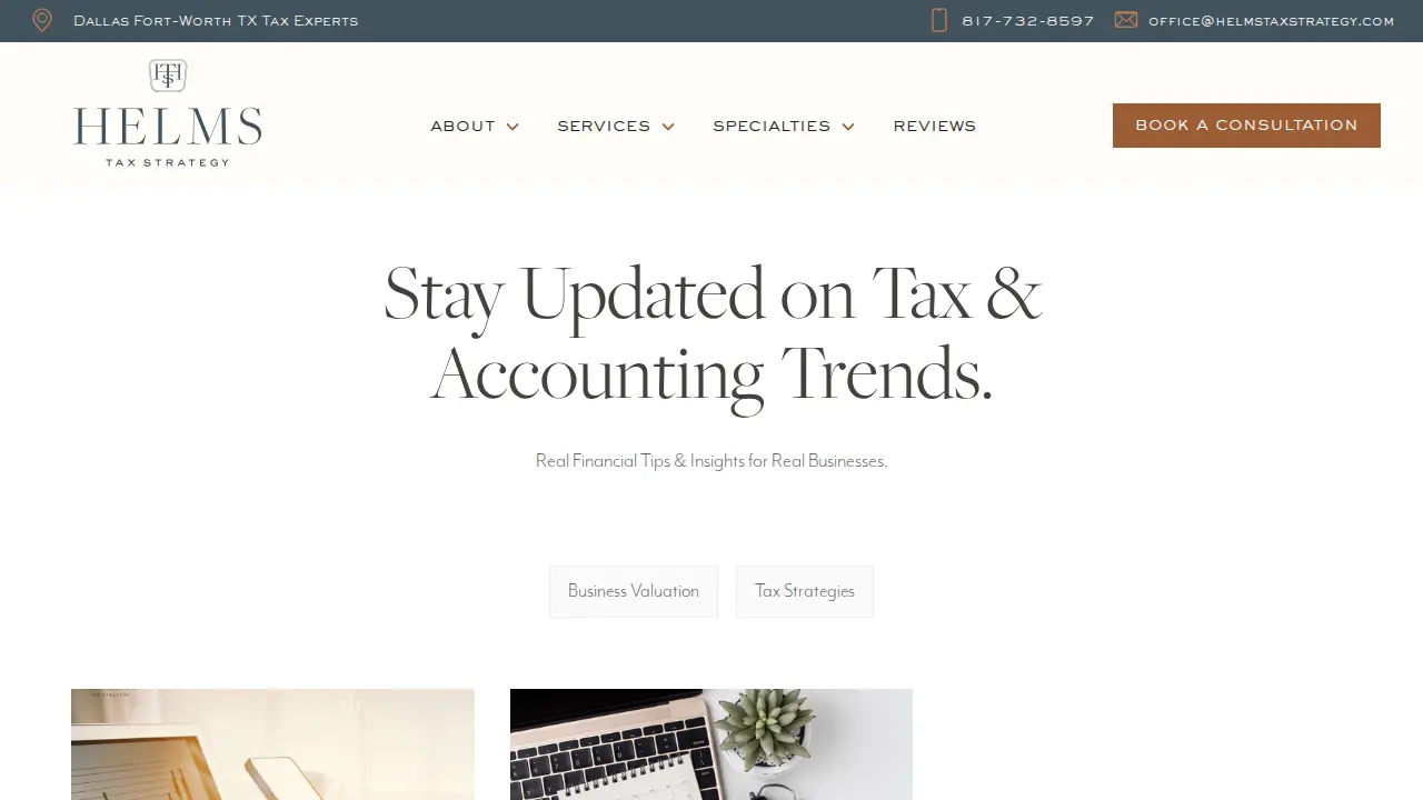 Helms Tax Strategy page