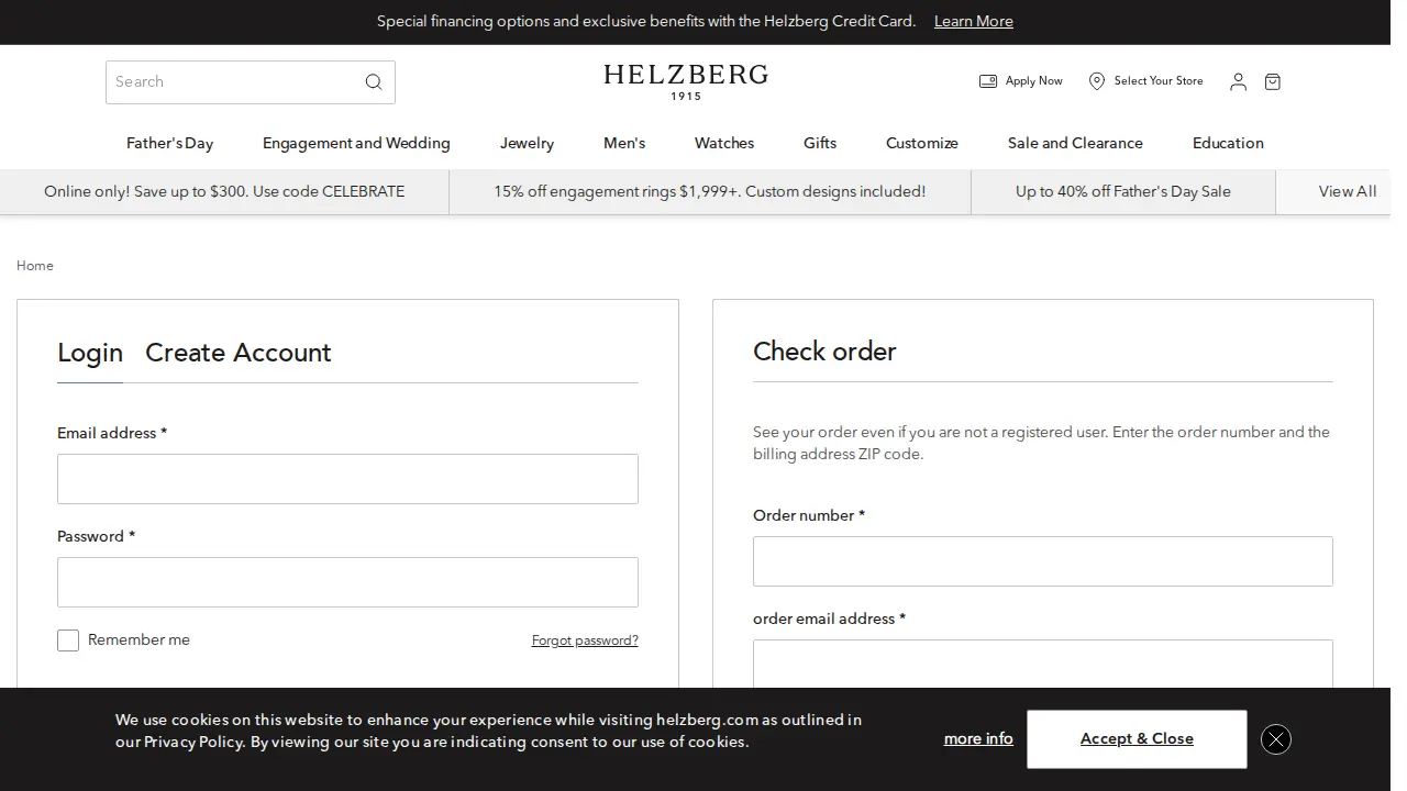 Helzberg Diamonds page