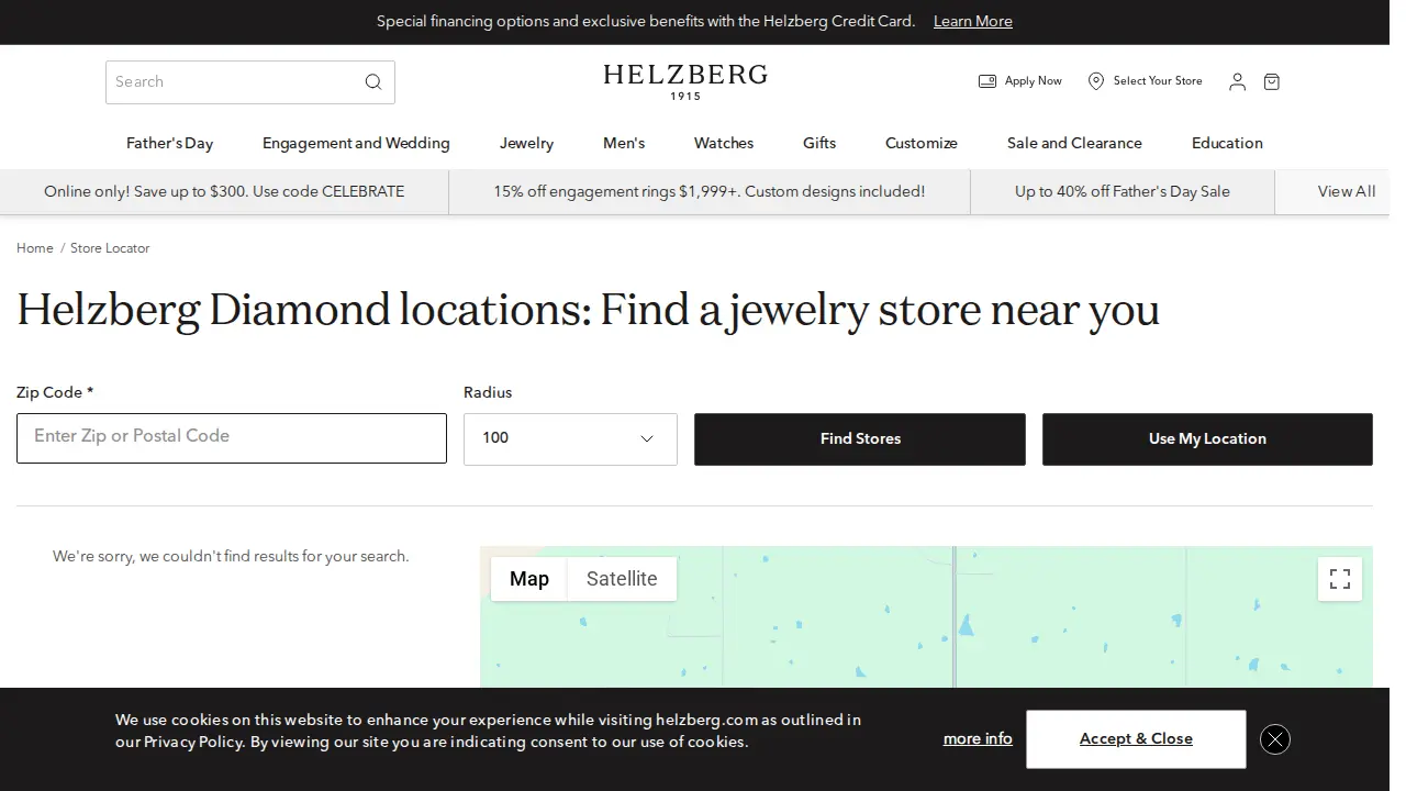 Helzberg Diamonds page