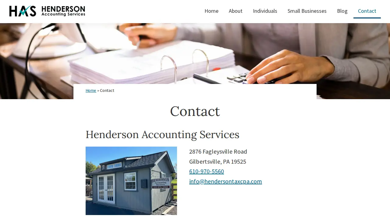 Henderson Accounting Services page