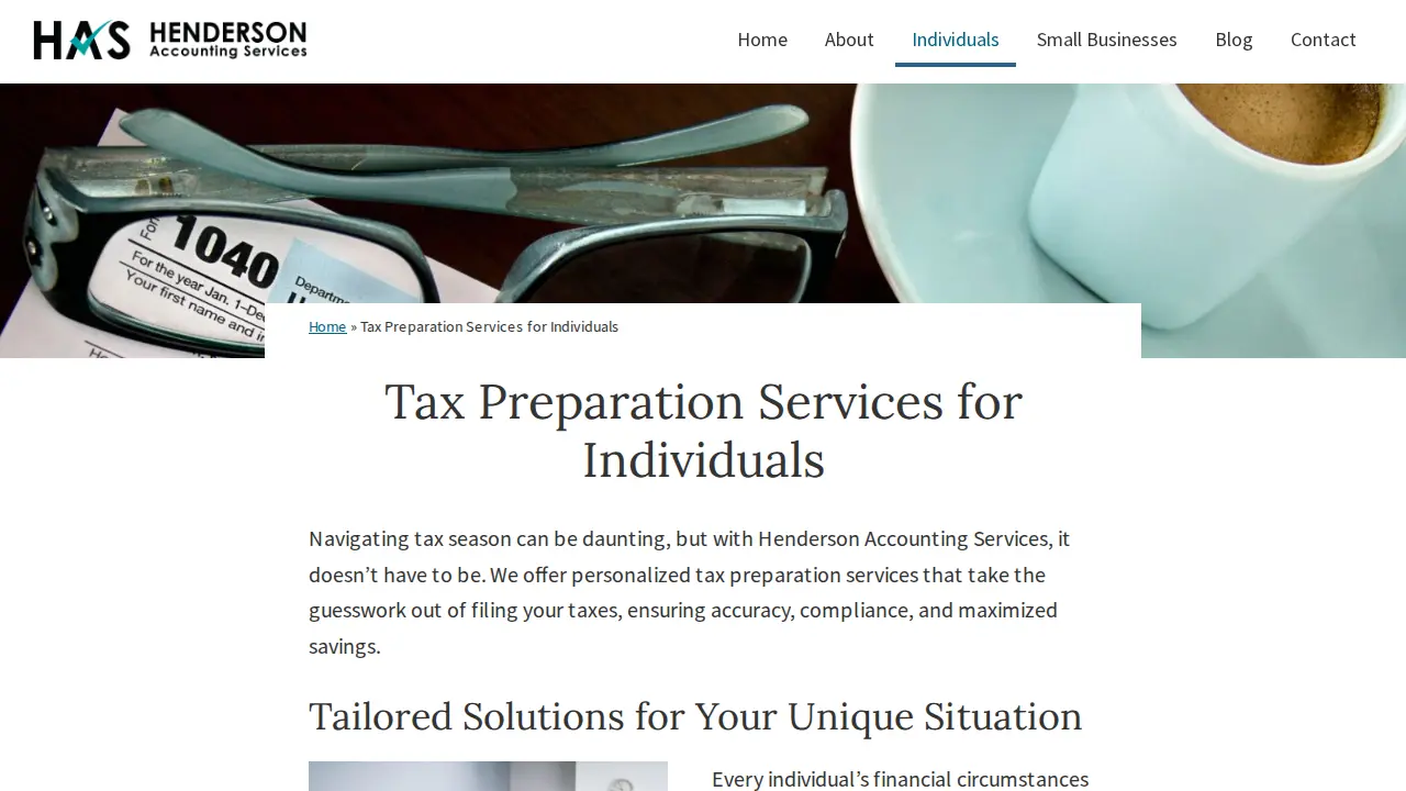 Henderson Accounting Services page