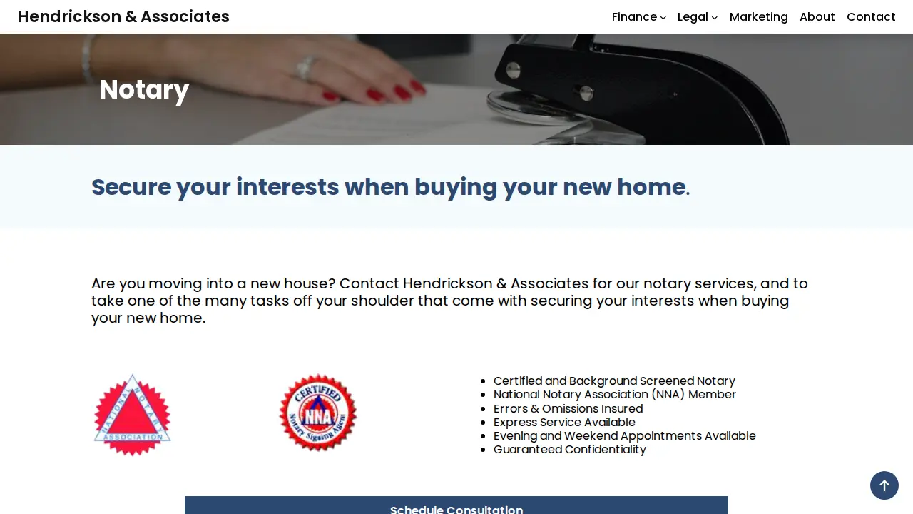 Hendrickson & Associates page