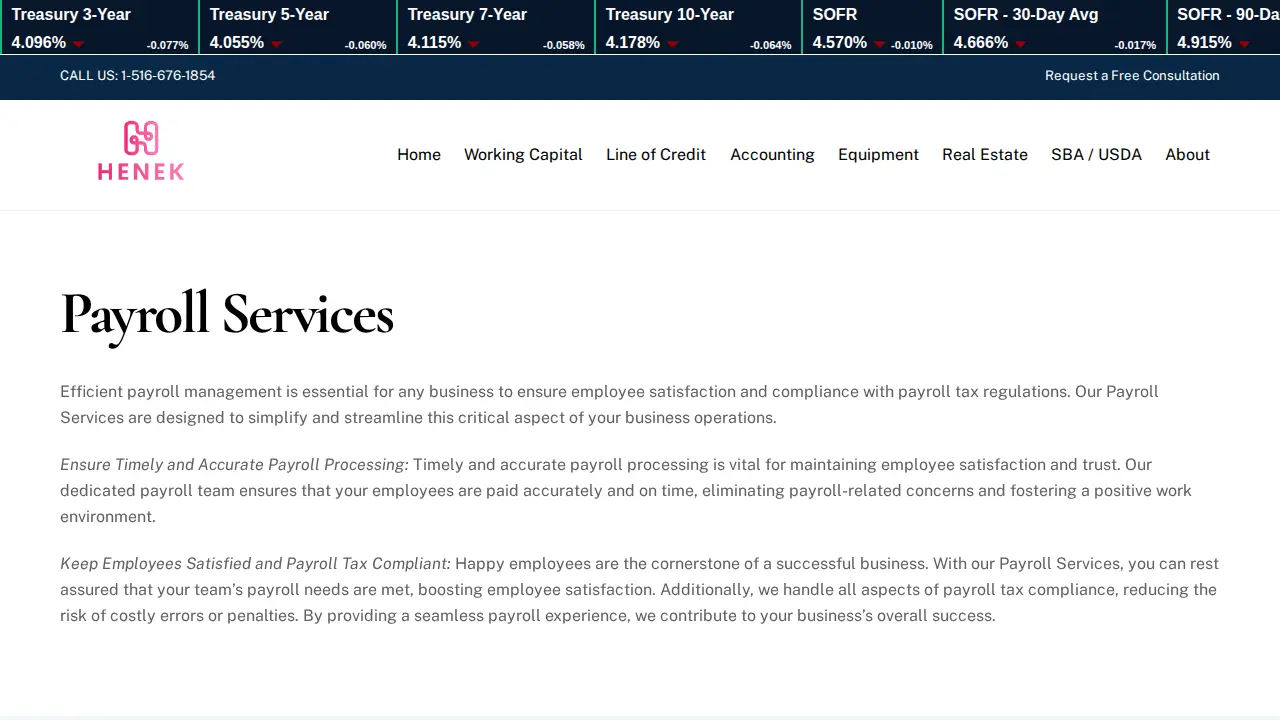 Henek Consulting Inc page