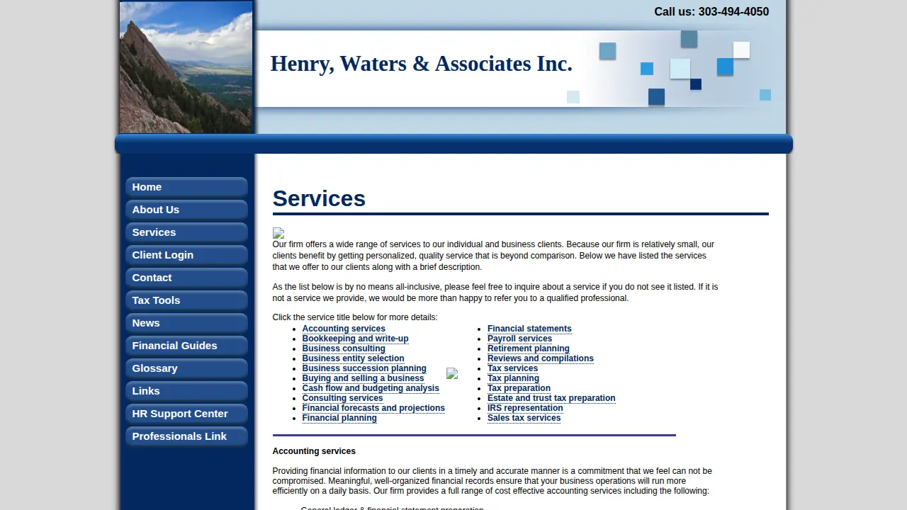 Henry Waters & Associates Inc page