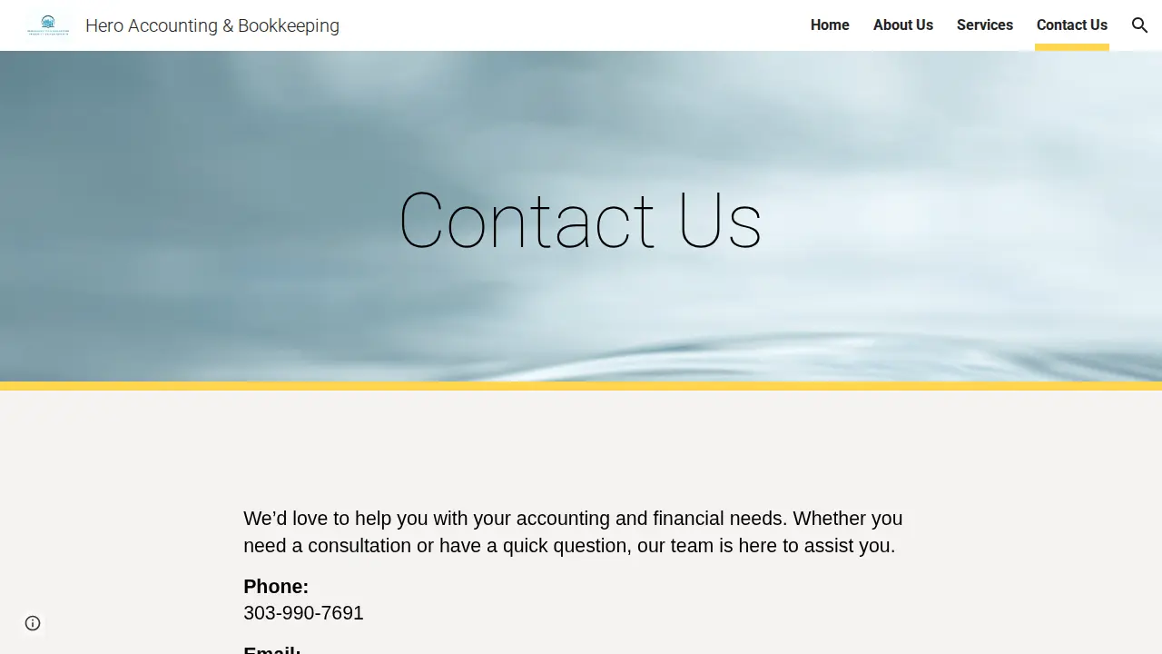 Hero Accounting & Bookkeeping page