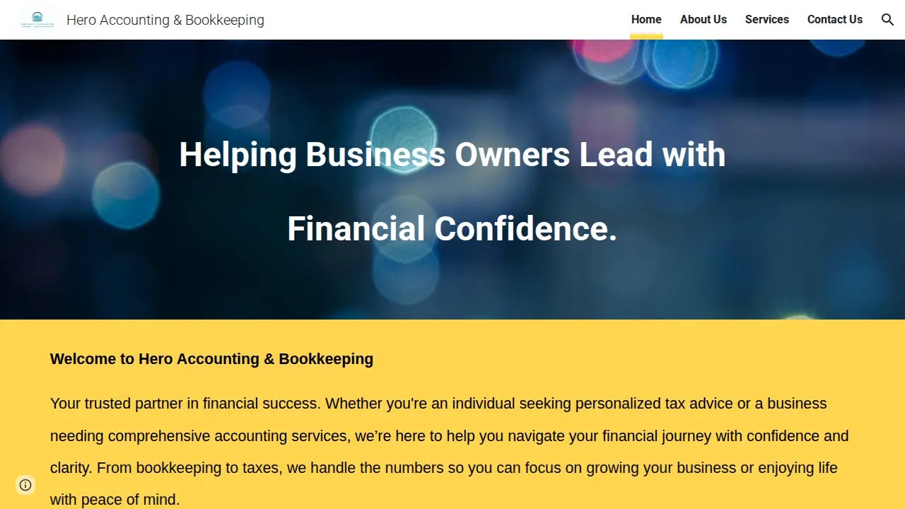 Hero Accounting & Bookkeeping page