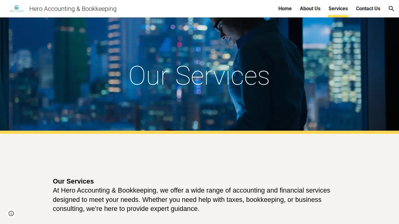 Hero Accounting & Bookkeeping page