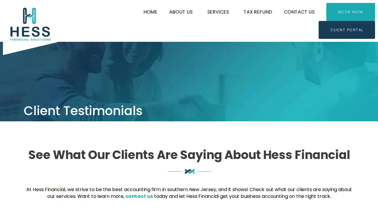 Hess Financial Solutions page
