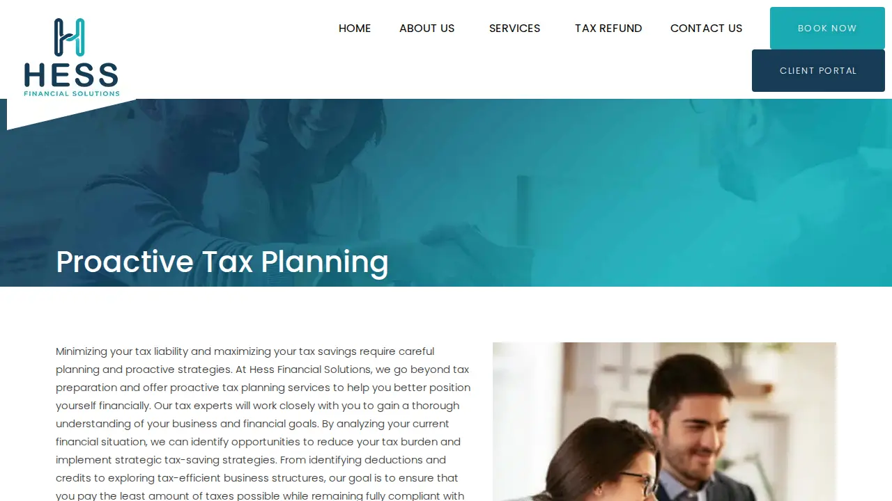 Hess Financial Solutions page