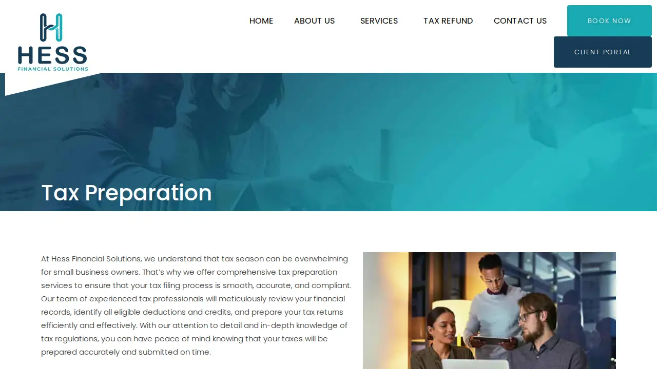 Hess Financial Solutions page