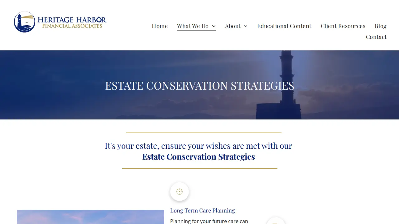 Heritage Harbor Financial Associates page