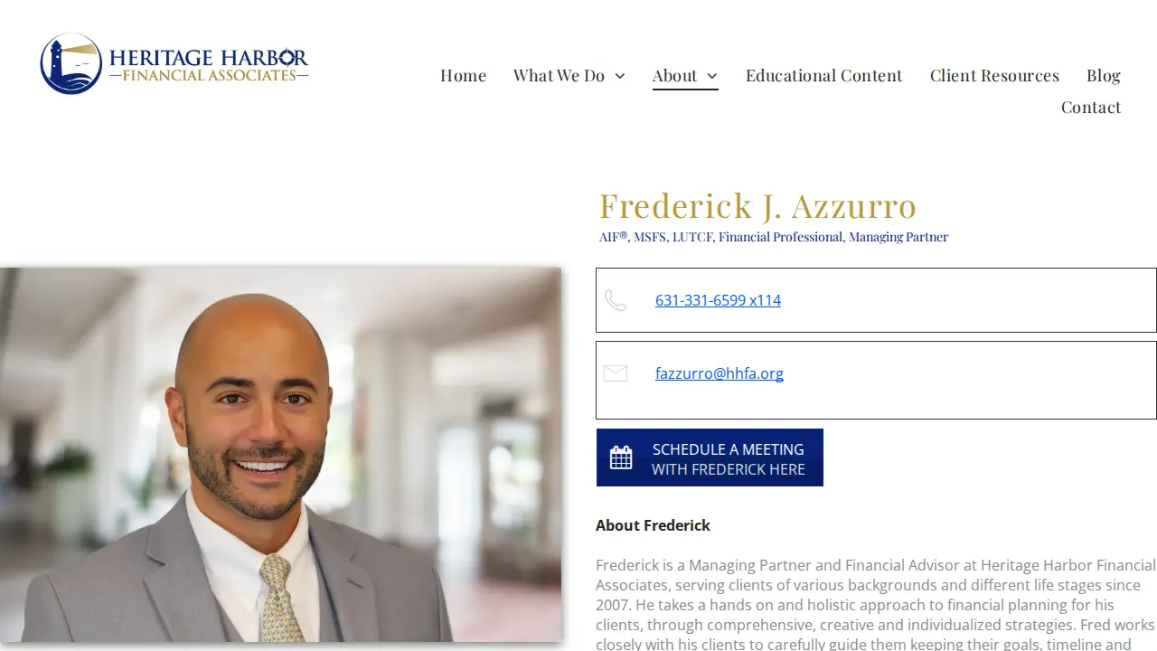 Heritage Harbor Financial Associates page