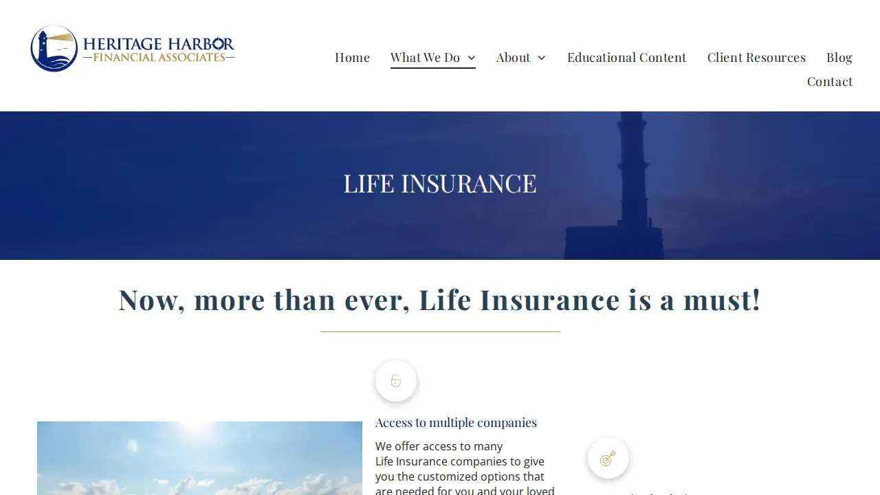 Heritage Harbor Financial Associates page
